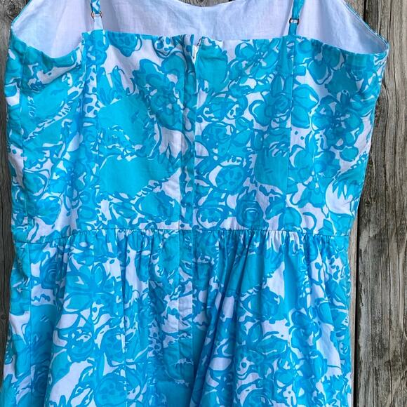 Lilly Pulitzer shorly blue shes a fox Ollie fit & flare summer dress sz4 - Picture 7 of 10
